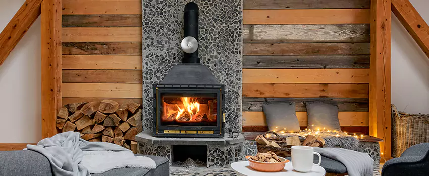 Thelin Hearth Products Direct Vent Gas Stove Fireplace Inspection in Keller, Texas